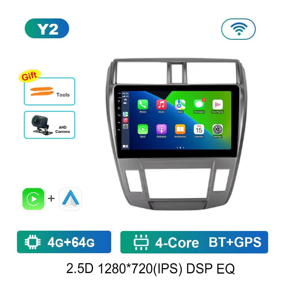 For Honda City 2008 - 2013 Android System Car Video Multimedia Player GPS 10.1 Inch 2.5D Screen  DSP Stereo 4G WiFi GPS Navi
