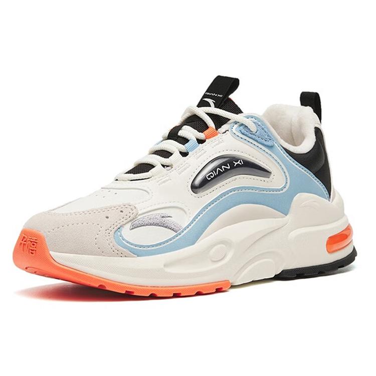 New ANTA Millennium 5.0 Casual Shoes Women's Low Top Ivory White/Black/Waterfall Blue/Mud Gray 122248890-7