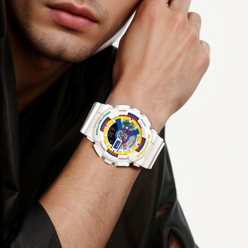 Casio G-SHOCK series 200 meters waterproof fashion quartz movement resin strap Japanese and Korean watch men's watch black dial GA-111DR-7A