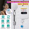 3500W 220V Water Heater Bathroom Kitchen Instant Electric Hot Water Heater Tap Temperature Display with Faucet Shower