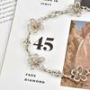 High-end Simple Metal Flower Decoration Rhinestone Waist Chain Women's Dress Accessories Temperament Belt Women