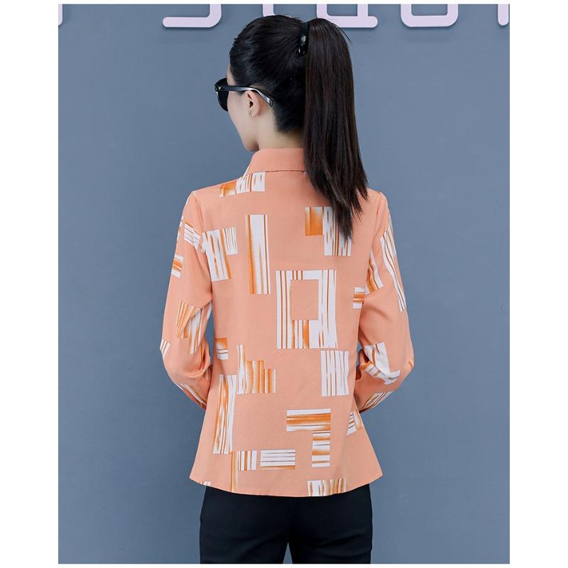 YYFS Dámská móda Ležérní jarní podzimní halenky a košile POLO s dlouhým rukávem