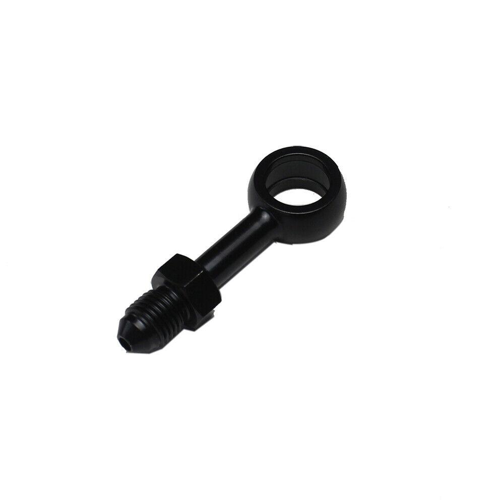 Black Stainless 3/8"12mm AN3 180 Degree Banjo Brake Line Adaptor Fittings For Harley FXD,FAT BOB