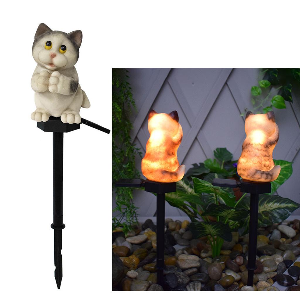 Cute Resin Garden Stake Light, Outdoor Decorative Lamp for Yard Patio and Garden