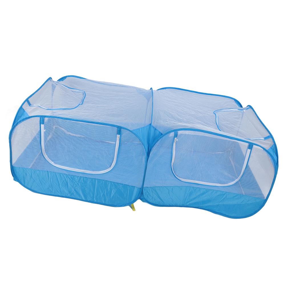 Foldable Pet Play Tent Portable Breathable Transparent Mesh Wall Pop Open Small Animal Playpen for