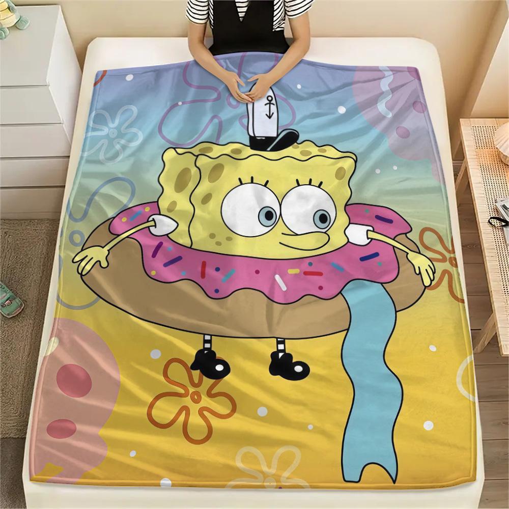 SpongeBob SquarePants3 Flannel Blanket, High Quality Comfortable for All Seasons, Home Decor, Warmth and Comfort