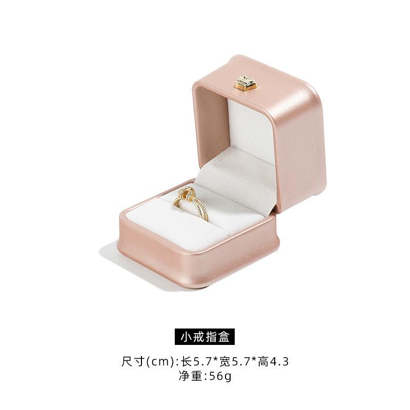 PU leather crown jewelry box, ring pendant, bracelet box, pearl treasure box, jewelry packaging box