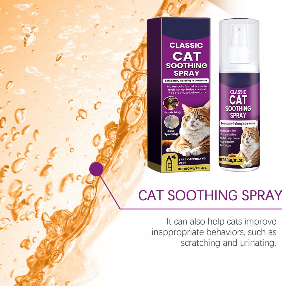 Cat Calming Spray Mood Soothing Emotions Calming Howling Prevention Stop Dog Scratching Reduce Anxiety Pet Anti Anxiety 60ML