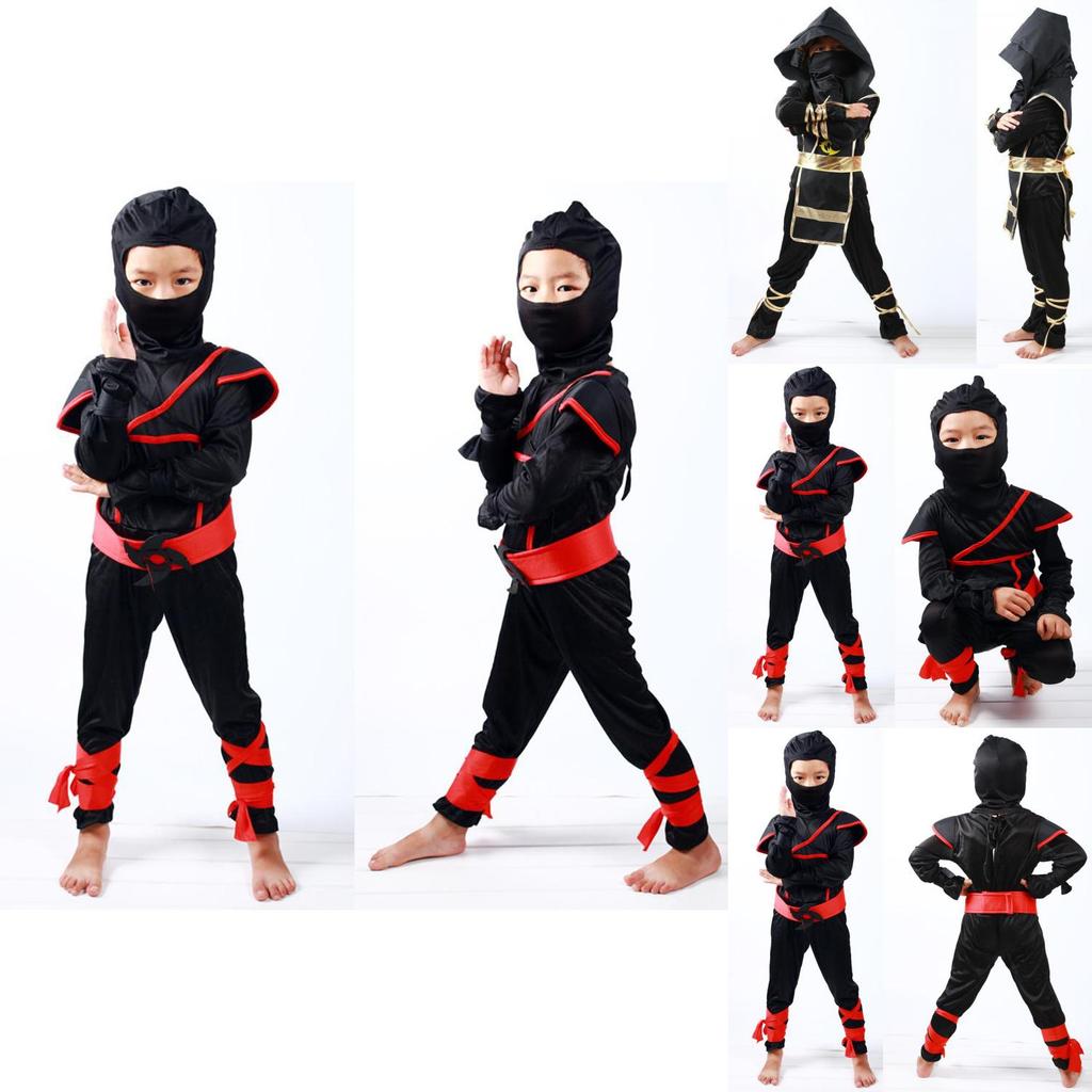 Authentic Japanese Warrior Boys Kids Ninja Assassin Fancy Dress Costume For Parties
