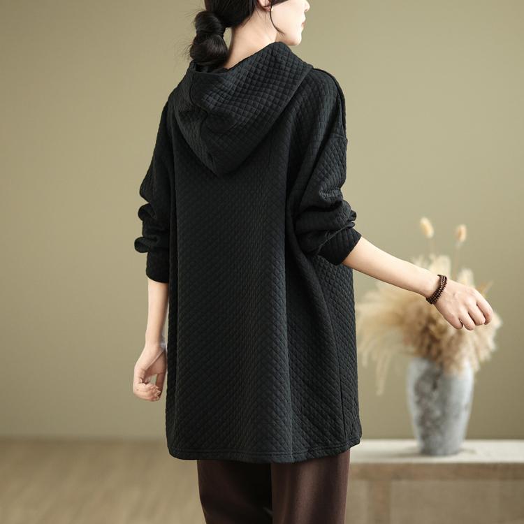 Dimanaf 2024 Otoño Vintage Jerseys Tops Mujeres Ropa a cuadros Sudaderas con capucha Sudaderas de gran tamaño Sueltas Casuales