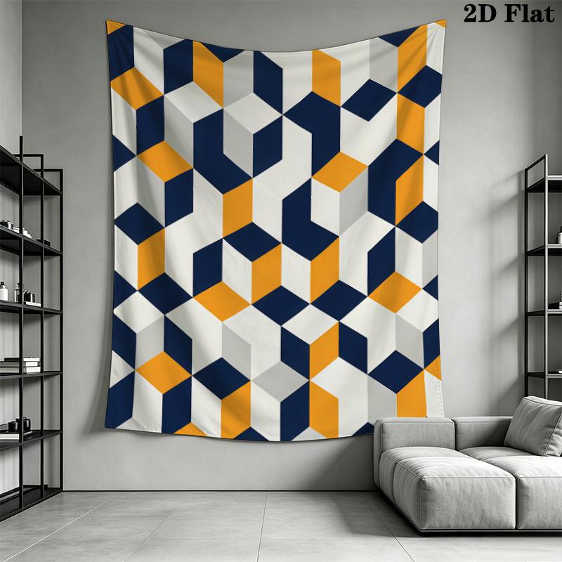 Simple Geometry Wall Tapestry Aesthetic Wall Hanging Printed Fabric Blanket Decorative Tapestries for Bedroom Living Room Home Decor