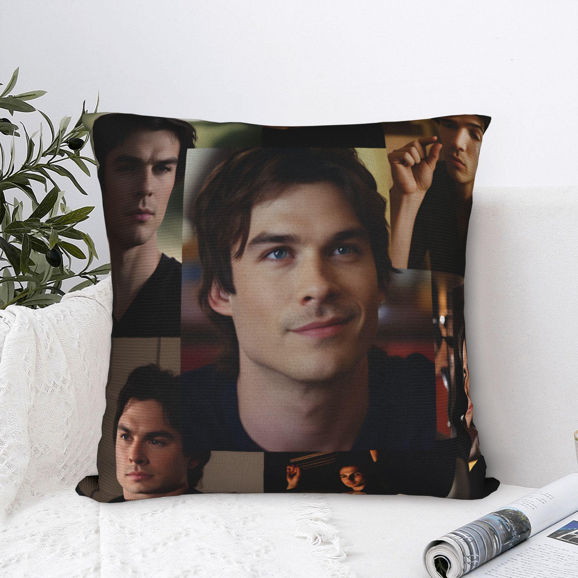 Fine Glasses Unisex Damon Salvatore The Vampire Diaries Pillow Case Design Pillow Cover Cute Funny Cushion Cover For Office Car Home Decor