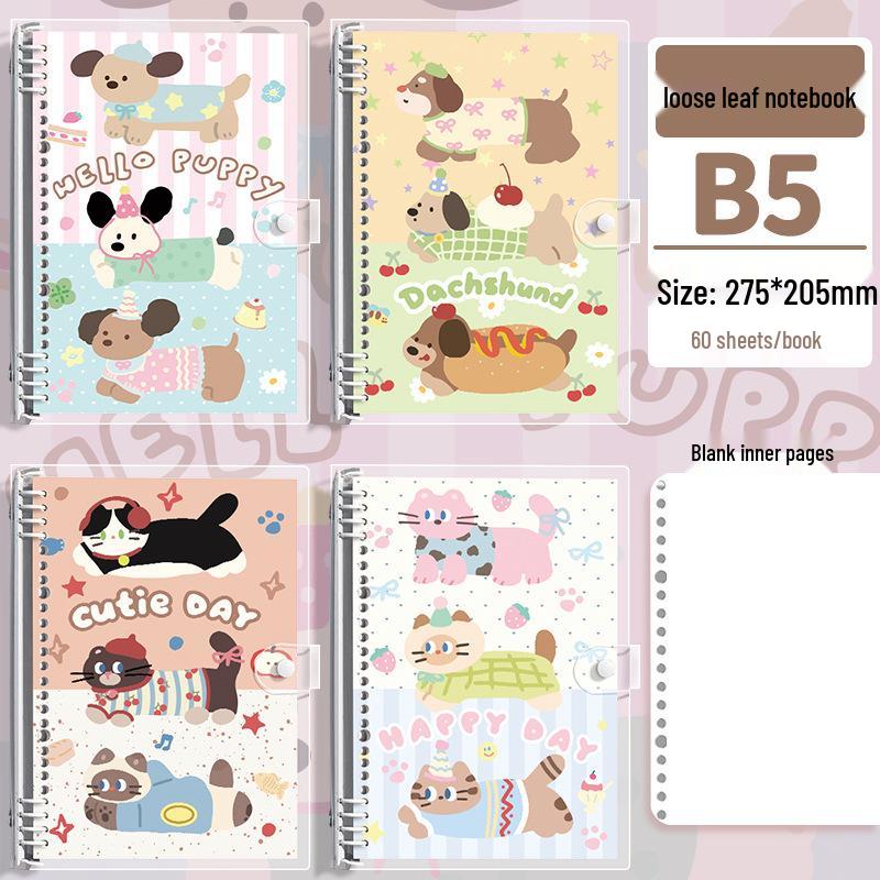 High-Transparency PVC A5 Cartoon Binder with B5 Extra Thick Student Notebook