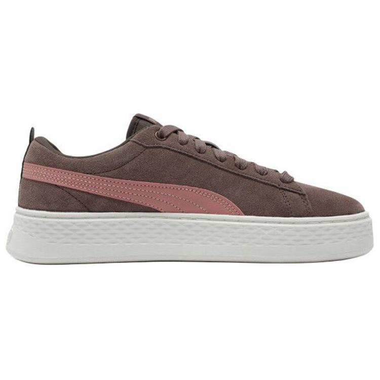 Puma Smash Platform Fashion Versatile Low-Top Sneakers Women sneakers Brown Pink 366488-18