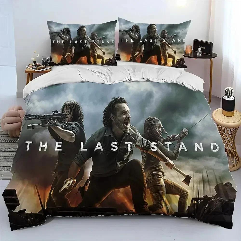 3Pcs Horror Tv The Walking Dead Lincoln Bedding Set,Duvet Cover Bed Set Quilt Cover Pillowcase,King Queen Size Bedding Set