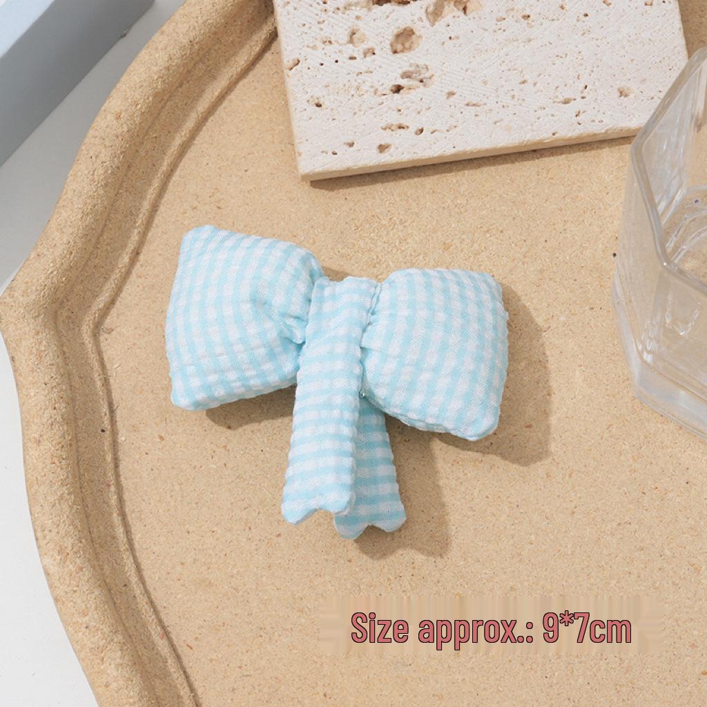 Cute Gingham Bow Children's Accessories: Fabric Socks, Hair Accessories, and Clothing Decorations