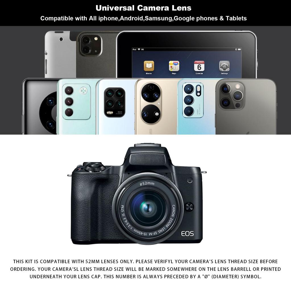 52mm Circular Polarizing Ultra Slim CPL Lens Phone Camera Filter Compatible with iPhone Google and Other Smartphones Filter, Multi-Coated Filter,