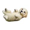 Simulated Golden Cute Retriever Model Resin Handicrafts For Office Desk Decor