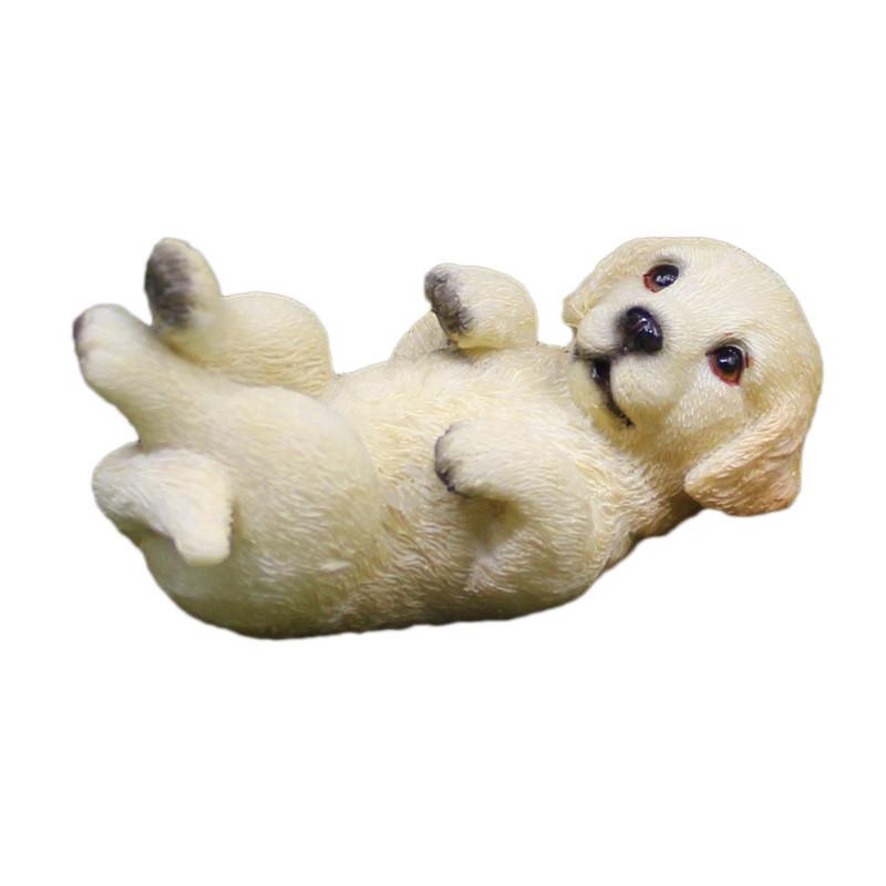 

Simulated Golden Cute Retriever Model Resin Handicrafts For Office Decor Desk
