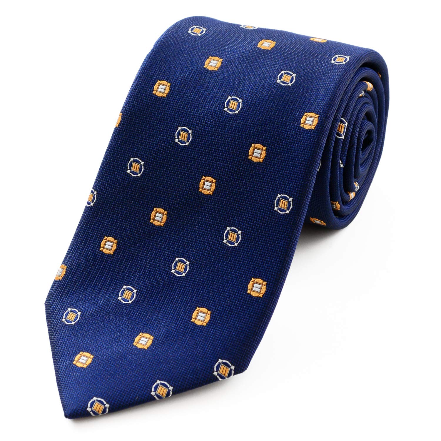 

Галстук Michiko London Brand с мелким жаккардовым узором, Япония, 100% шелк, плетение, (D Pattern Военно-морской флот)