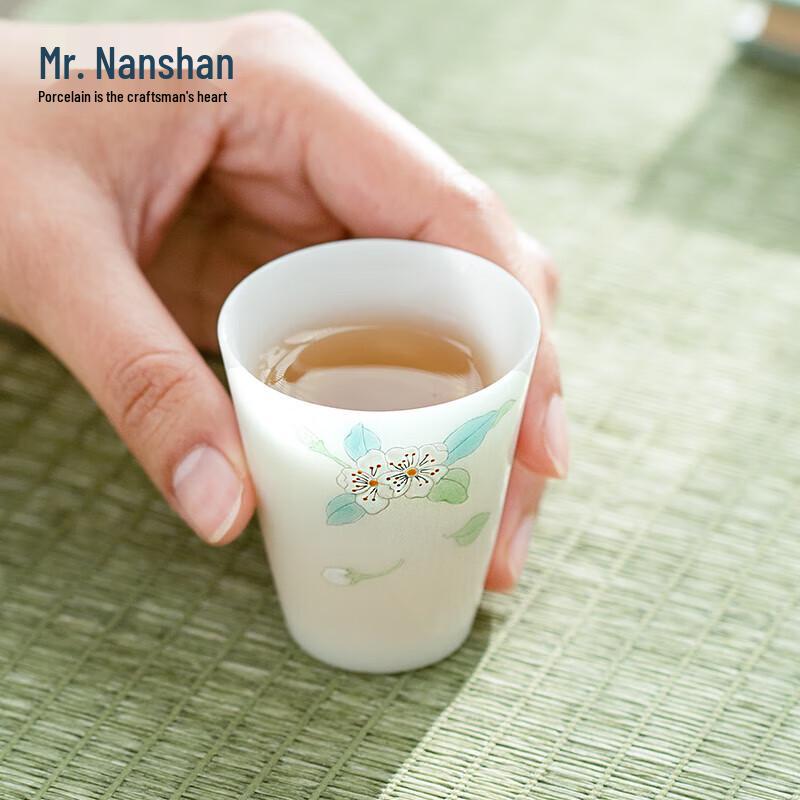 Hand-painted Begonia Jade Porcelain Tea Cup