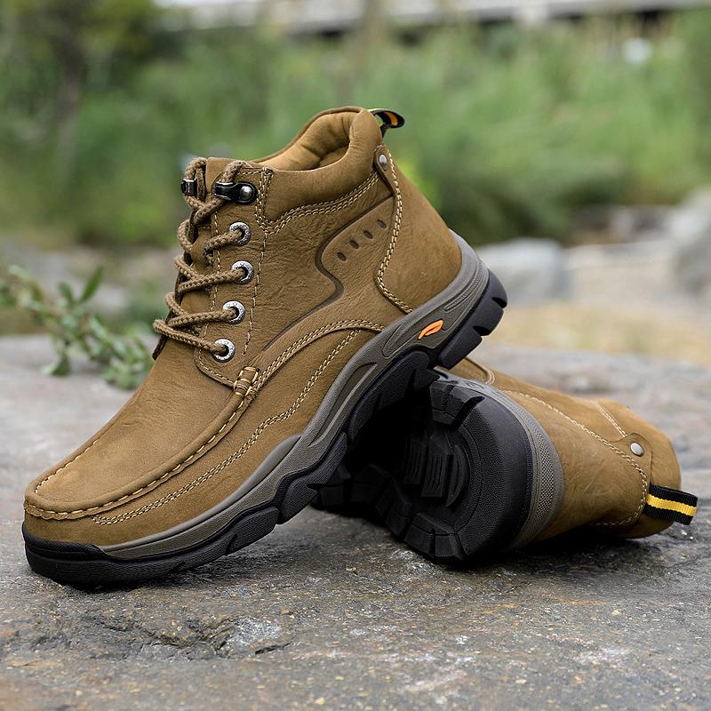 Luxury Men Autumn Winter Shoes New High Top Ankle Boots Outdoor Walking Snow Boots High Quality Winter Plush Man Motocross Botas