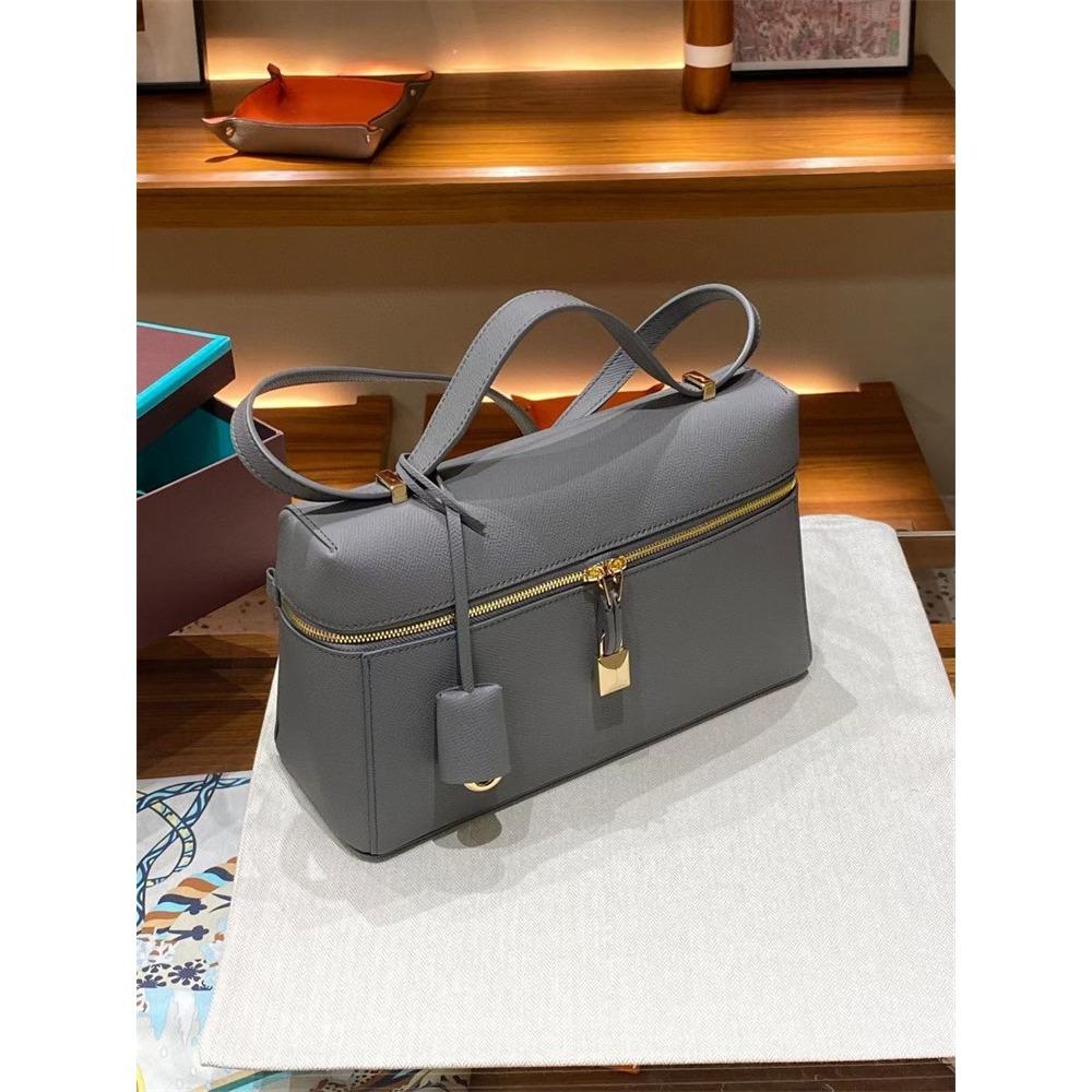 LP27 Bag, Lunch Box Bag, Palm Pattern Cowhide Women's 2023 Autumn and Winter New Temperament Portable Shoulder Crossbody Cosmetic Bag