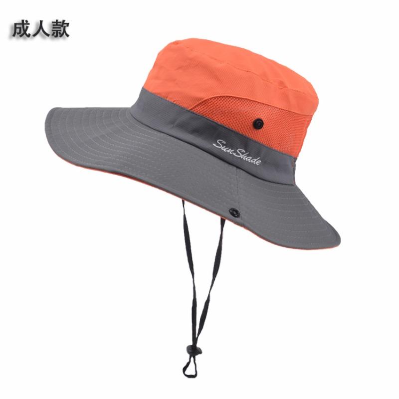100% Polyester 9002 Summer Outdoor Sun Hat, Breathable Sun Hat, Folding Sun Hat, Female Ponytail Hole Fisherman Hat
