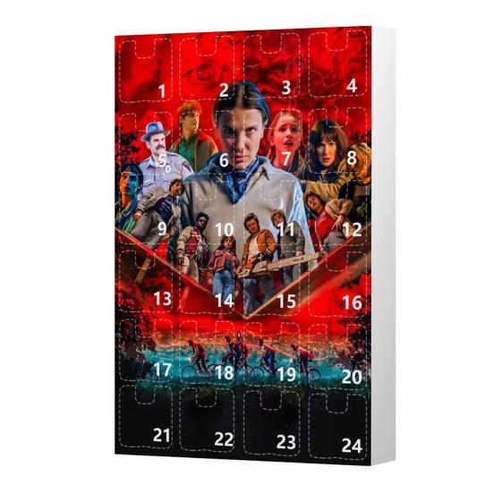 Stranger Things Advent Calendar 24 Day Christmas Countdown Box Multi-Functional Holiday Decorations for Kids Rooms Cars And Parties Festive Gift