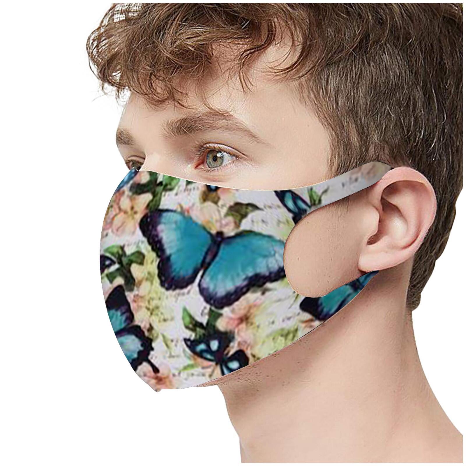 

Модная маска с принтом бабочек, дышащая маска из ледяного шелка