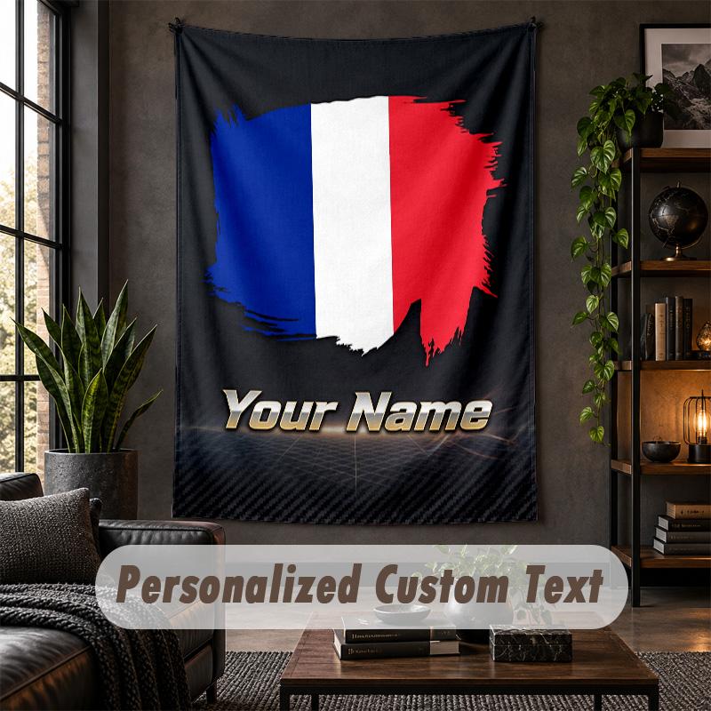 Wall Tapestry France national football team Print Custom Name Text Wall Hanging Home Decor