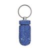 Aluminum Alloy Rhinestone Pill Holder Sparkly Waterproof Keychain Pill Container Durable Sealed Portable Pill Case