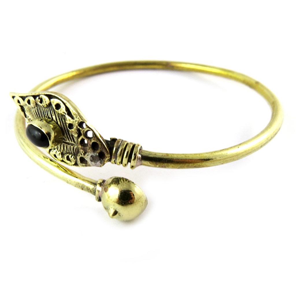 Les Trésors De Lily [N8093] - Black and Gold 'Navajos' Designer Bracelet