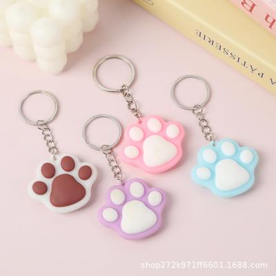 Creative Cat Paw Keychain Soft Silicone Material Durable Keyring Accessory for Car Backpack and Daily Use with Metal Chain and Ring