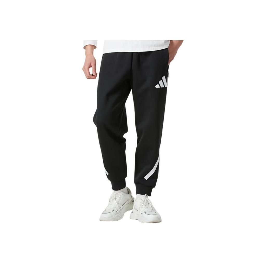 Adidas Z.N.E. Comfortable Breathable Logo Pattern Cuffed Casual Pants Men Bottoms Black JD5983