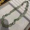 Special-Shaped Natural Stone Green Dongling Crystal Beaded Necklace Special-Shaped Irregular Crystal Colored Stone Necklace Female Personality Design