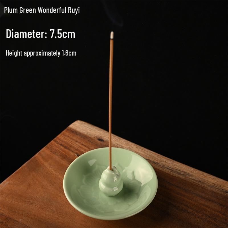 Blue-Green Portable Porcelain Incense Holder for Stick Incense - Ceramic Burner for Home and Indoor Use