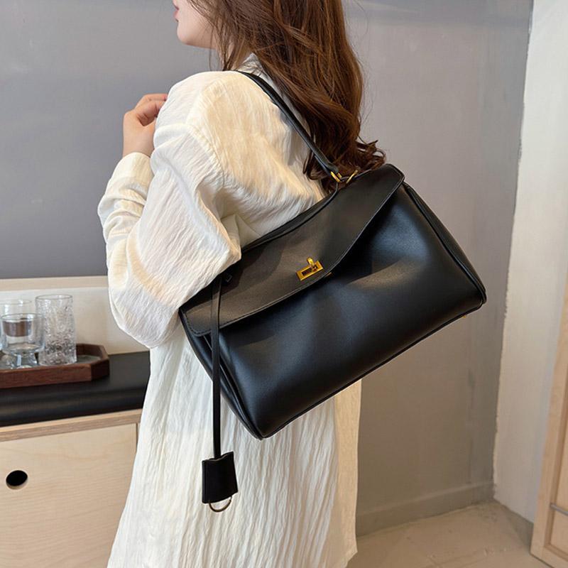 Women's High-Quality Soft Top Handle Bag, Simple and Spacious, Stylish Underarm Over-the-Shoulder Commuter Crossbody Bag