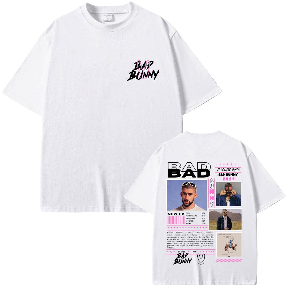 Rapper Bad Bunny Nadie Sabe Lo Que Va A Pasar Manana Music Album Graphic T-shirts Men Women Hip Hop Vintage Oversized T Shirts