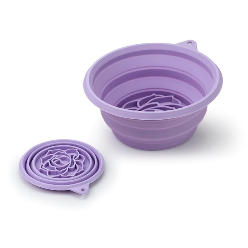 

Silicone Foldable Face Ice Bath Bowl For Facial Plunge Dipping Skin Care Tool Home Travel Beauty Essential Multi Purpose Nursing фіолетовий
