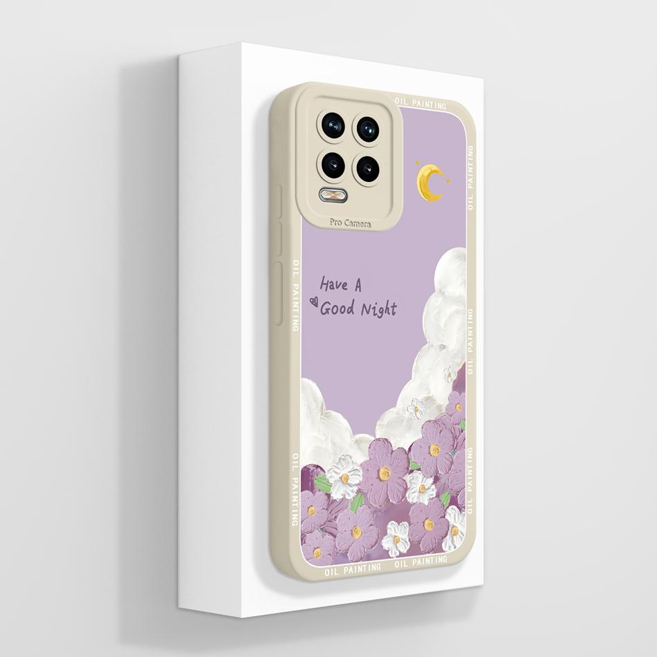 For Realme 8 Pro 8i 8S Phone Case Cute Flower Patterns Soft Liquid Silicone Full Coverage Cover For Realme 8Pro Anti Drop Shell