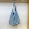 Small dirty cabinet, niche denim canvas bag, casual simple cloth bag, large capacity student shoulder tote bag