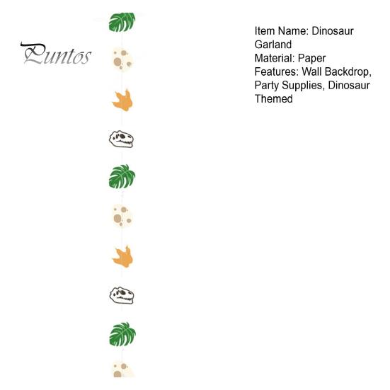 Dinosaur Party Decorations 2m/3m Dino Garlands Backdrop Hanging Banner Garlands Paper Palm Leaves String Decor for Boy Jungle Theme Birthday Party