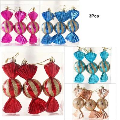 Plastic Christmas Candy Balls Ornament Christmas Decor 5Colors Christmas Tree Ornaments Candy Shapes Xmas Tree Hanging Pendant