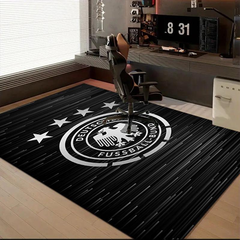 German Football Emblem Printed Office Carpet Chair Cushion Entryway Rug, Rugs for Living Room, Bedroom Christmas gifts