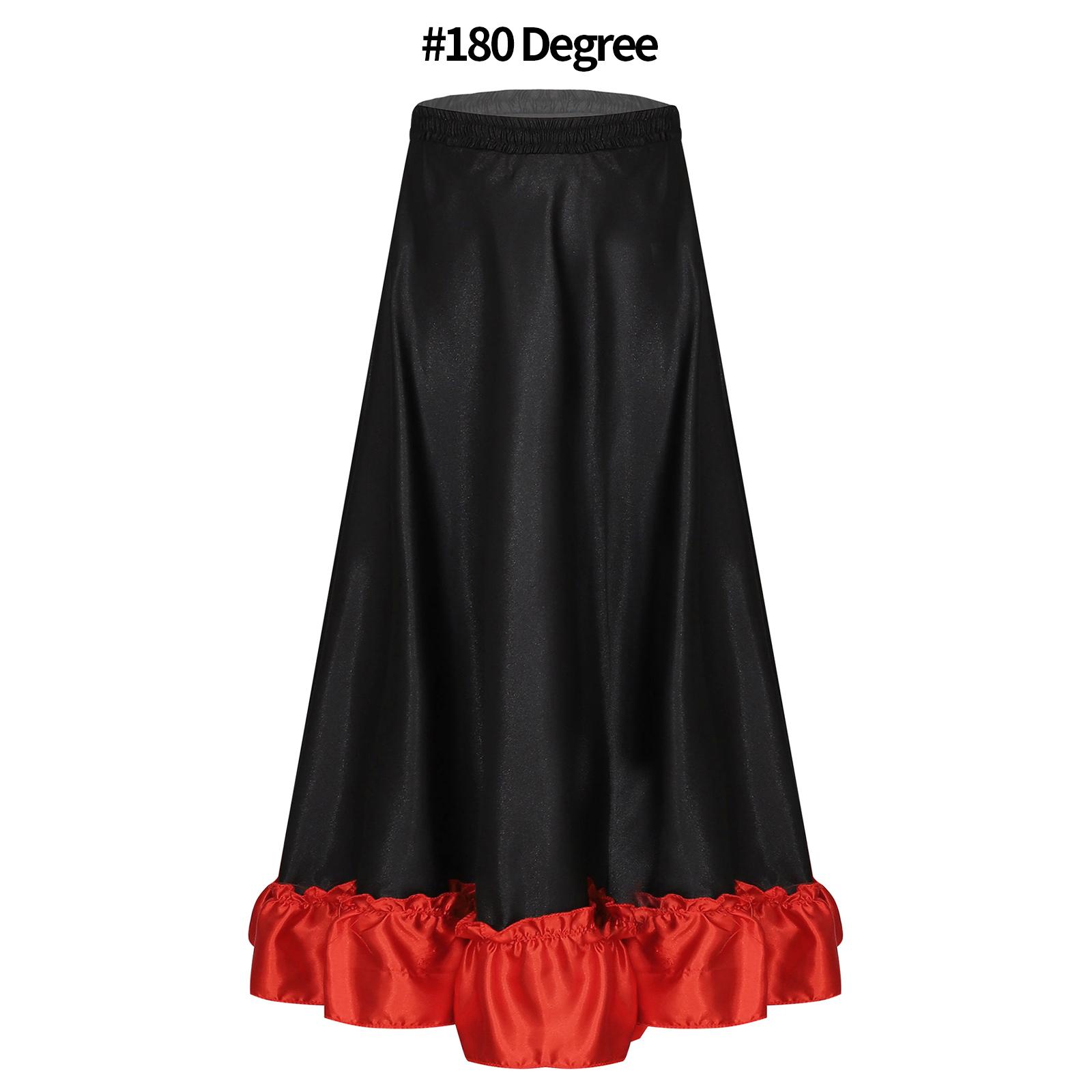 

Іспанська танцювальна спідниця для дівчат з биком, великий розмах, костюм фламенко, спідниця з рюшами по низу, спідниця для виступу з танцю живота 9-10 Years