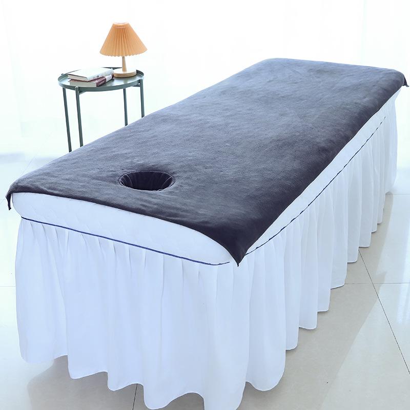 Custom Logo Beauty Salon Massage Bedspread with Face Hole