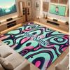 Abstract Geometric Theme Crystal Velvet Floor Rug Personalized Custom Name Text Warm Carpet Home Decoration