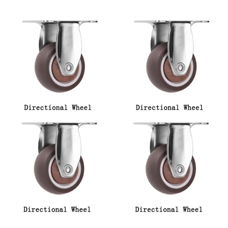 4Pcs 1-2inch Furniture Caster Soft Rubber Universal Wheel Swivel Caster Roller Wheel For Platform Table Chair Trolley Accessory 1.0 inch