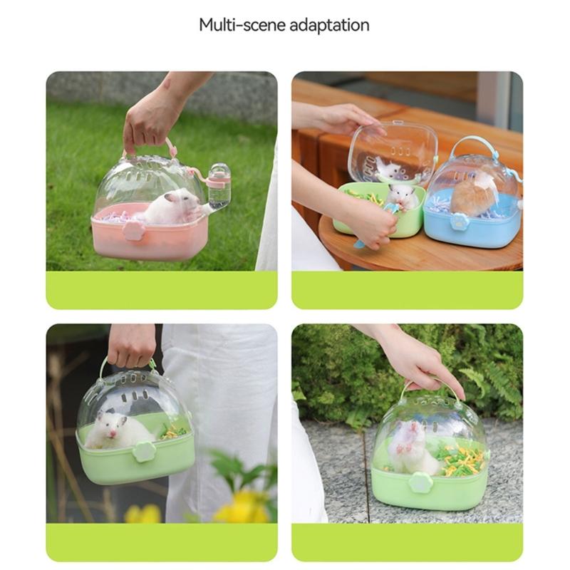 Pet Carriers Cage Portable Cage Hamster Bird Carrier Cage Outgoing Outdoor Travel Pet Hamster Cage with Water Bottle